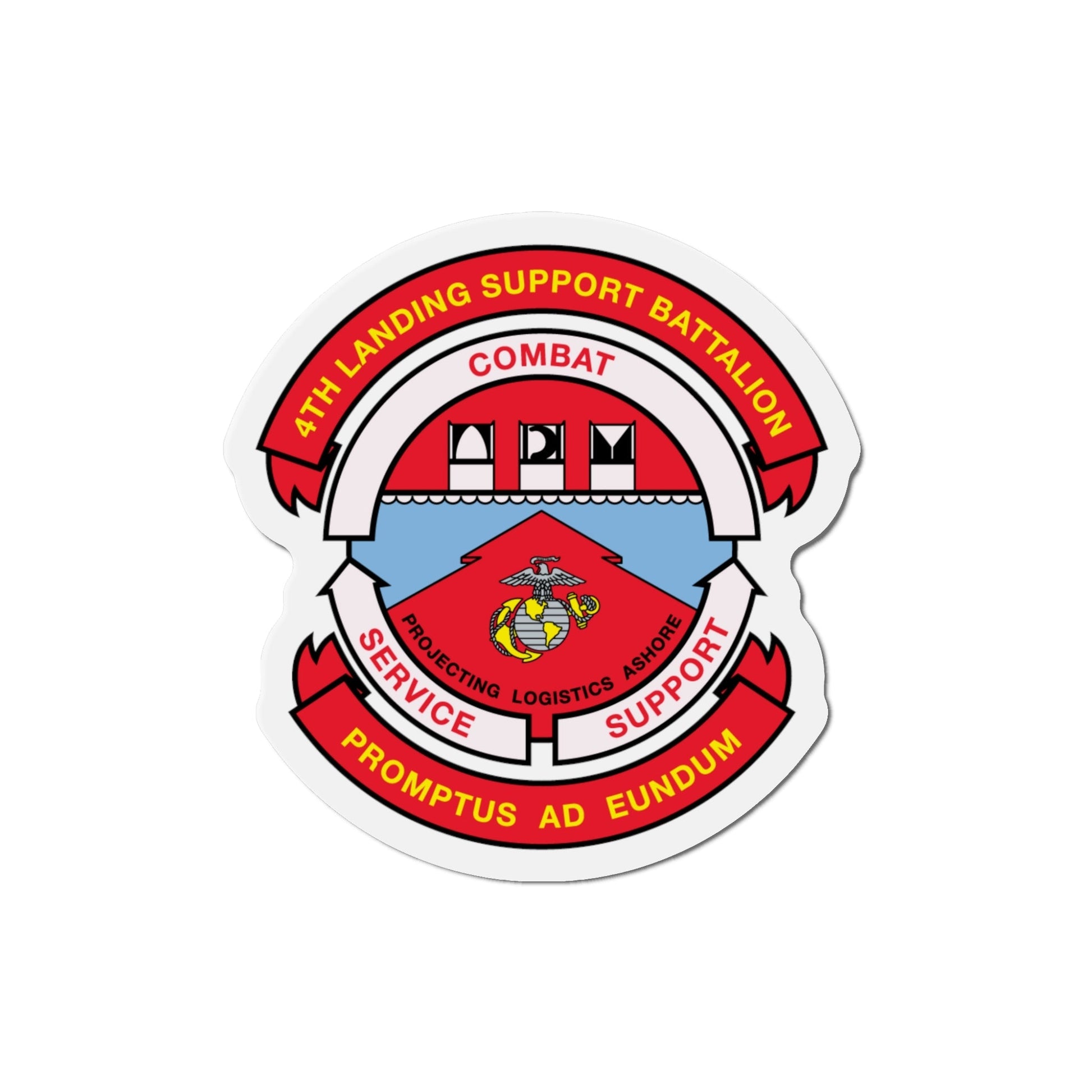 4th Landing Support Battalion Promptus Ad Eundum (USMC) Die-Cut Magnet-5 Inch-The Sticker Space