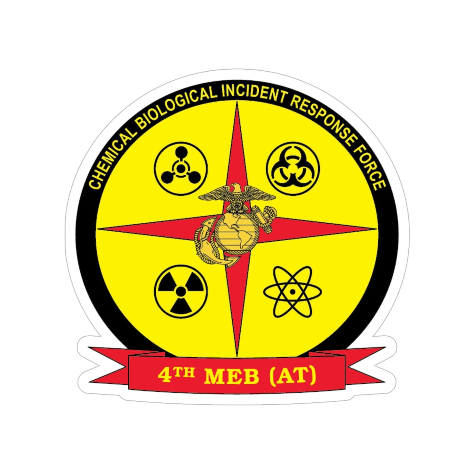 4th Marine Expeditionary Brigade Antiterrorism Chemical Biological Incident Response Force MEB AT CBIRF (USMC) Transparent STICKER Die-Cut Vinyl Decal-4 Inch-The Sticker Space