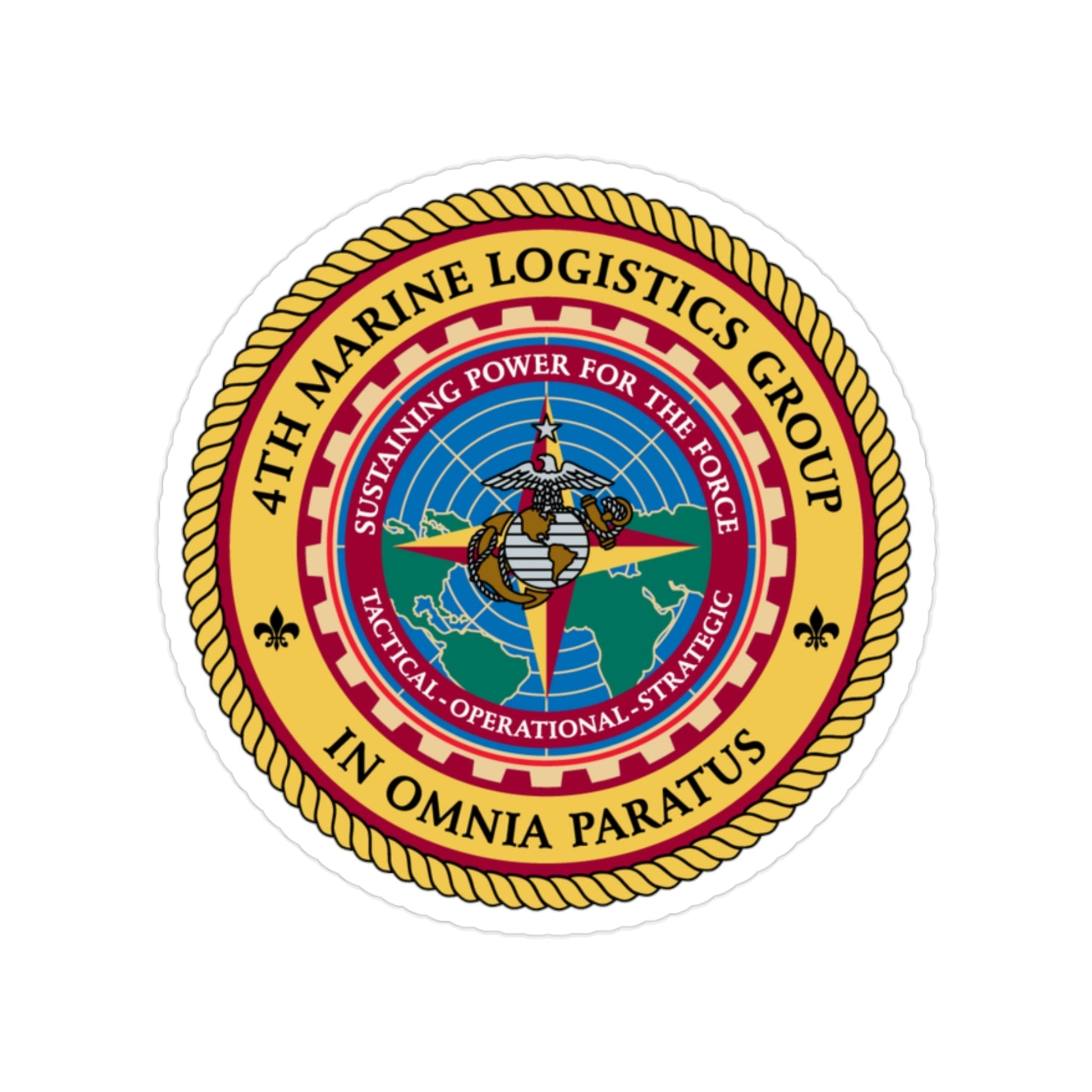 4th Marine Logistics Group In Omnia Paratus (USMC) Transparent STICKER Die-Cut Vinyl Decal-2 Inch-The Sticker Space