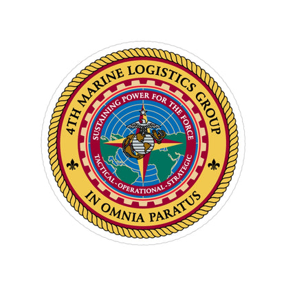 4th Marine Logistics Group In Omnia Paratus (USMC) Transparent STICKER Die-Cut Vinyl Decal-4 Inch-The Sticker Space
