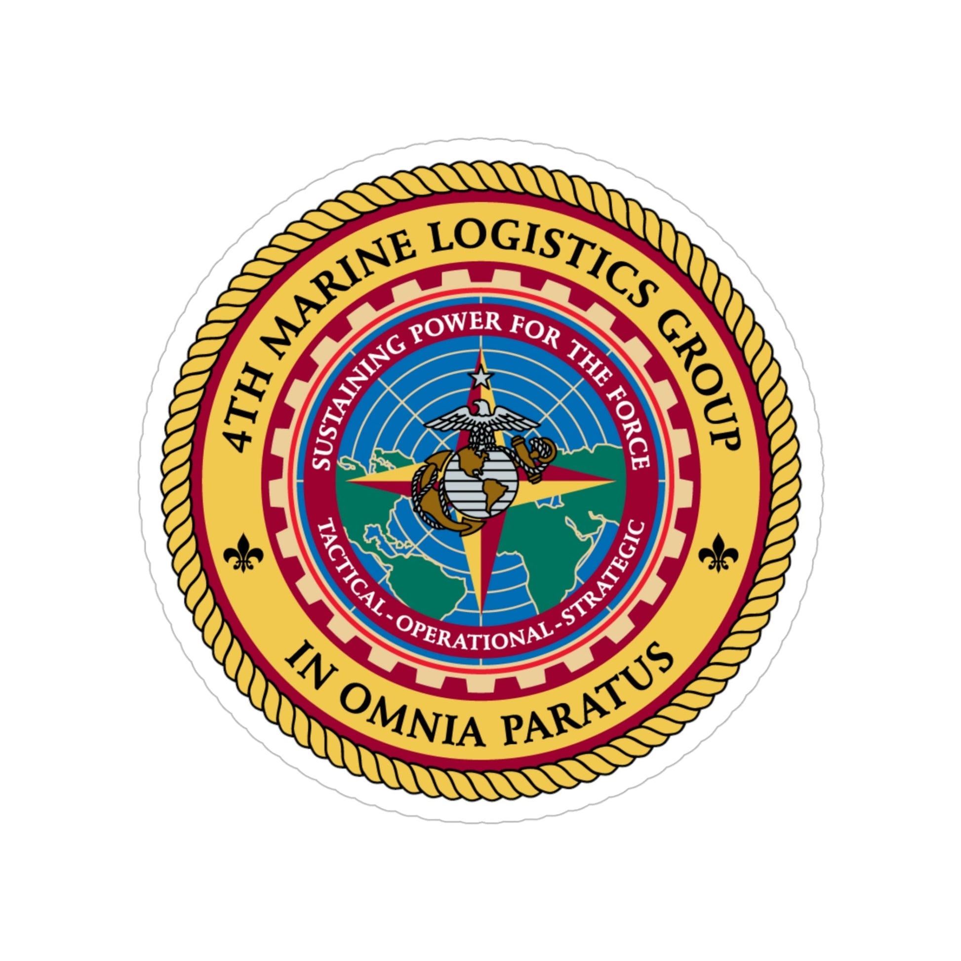 4th Marine Logistics Group In Omnia Paratus (USMC) Transparent STICKER Die-Cut Vinyl Decal-5 Inch-The Sticker Space