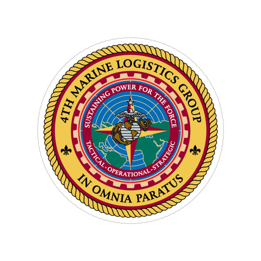 4th Marine Logistics Group In Omnia Paratus (USMC) Transparent STICKER Die-Cut Vinyl Decal-6 Inch-The Sticker Space