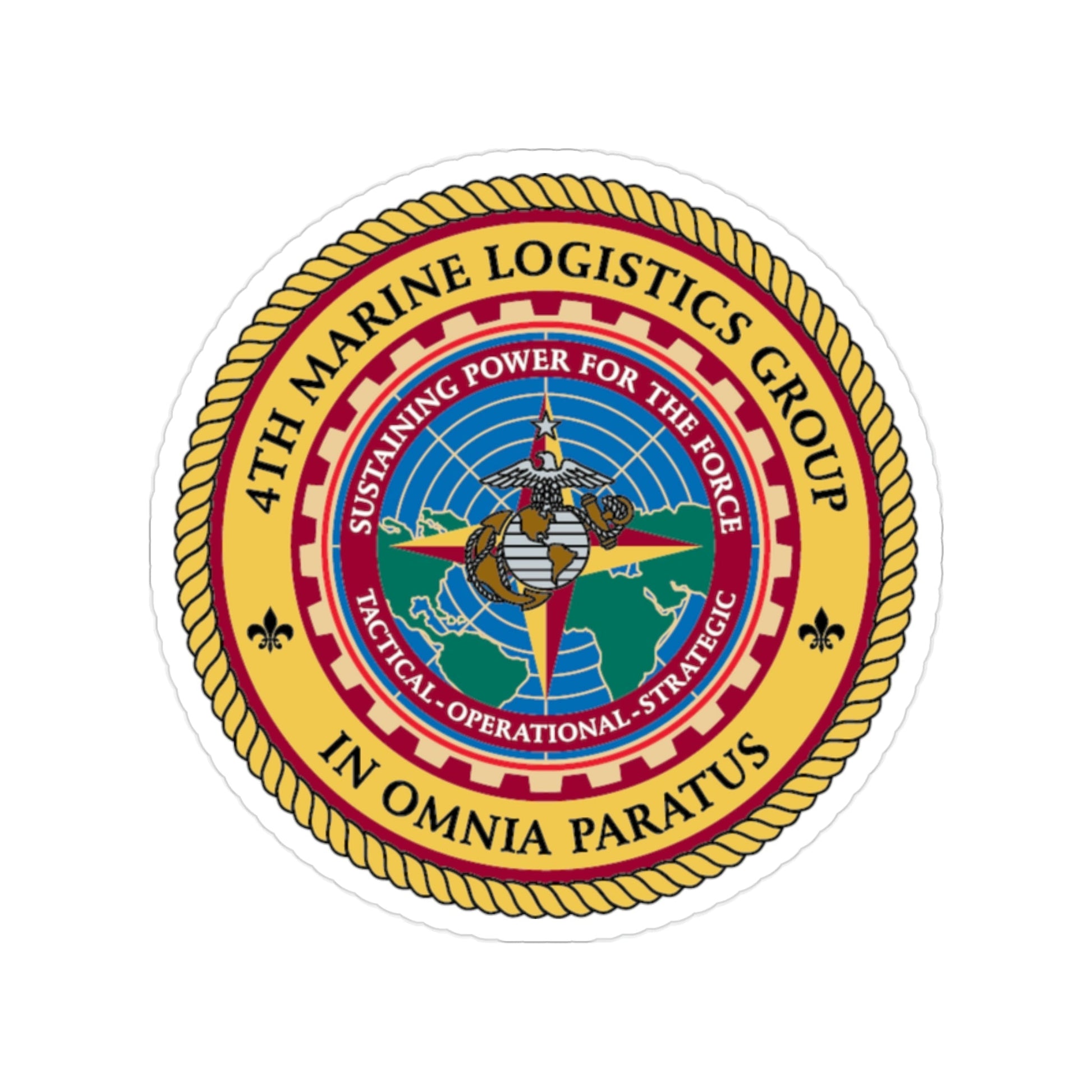 4th MLG 4th Marine Logistics Group (USMC) Transparent STICKER Die-Cut Vinyl Decal-2 Inch-The Sticker Space