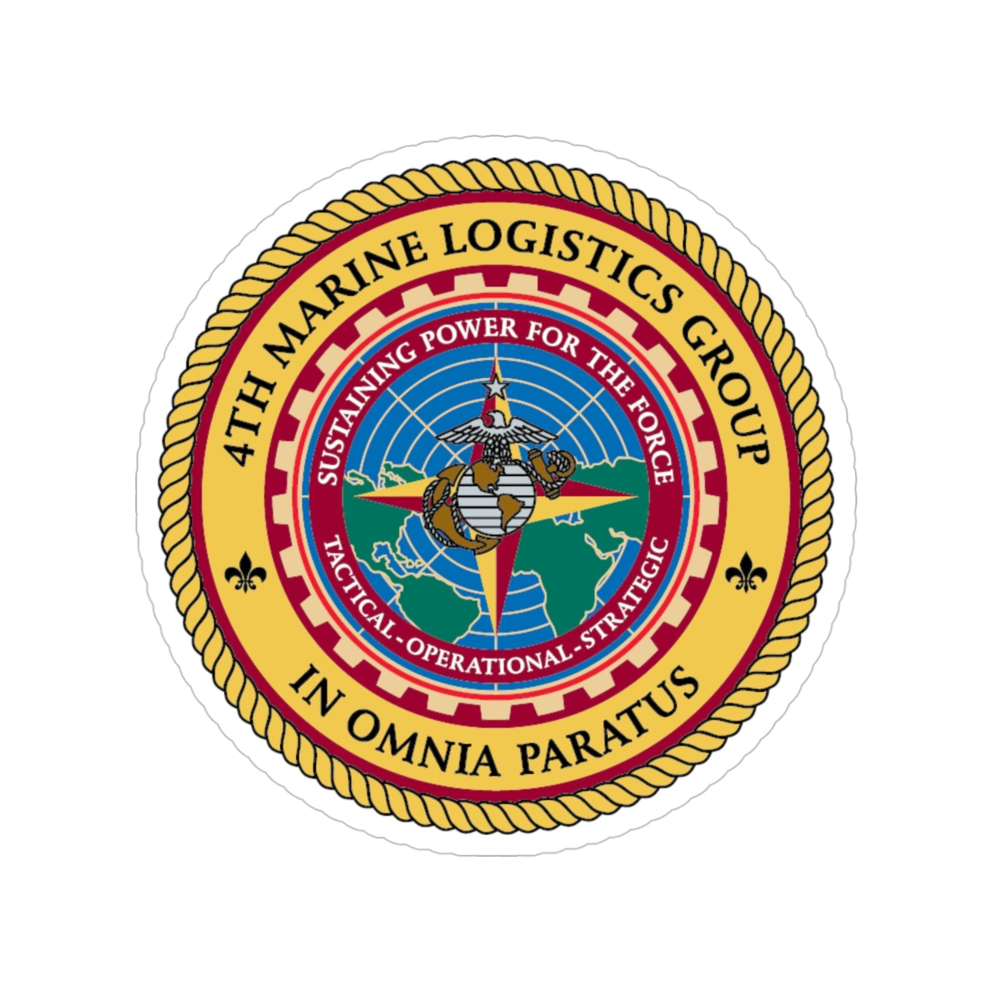 4th MLG 4th Marine Logistics Group (USMC) Transparent STICKER Die-Cut Vinyl Decal-4 Inch-The Sticker Space