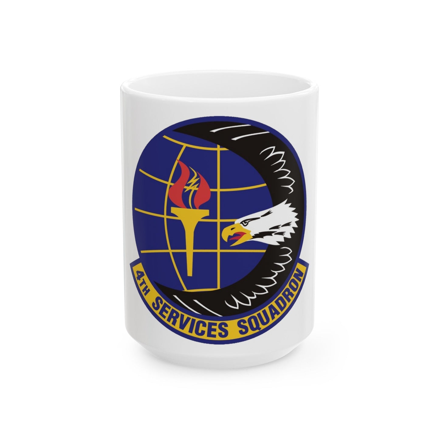 4th Services Squadron (U.S. Air Force) White Coffee Mug-15oz-The Sticker Space
