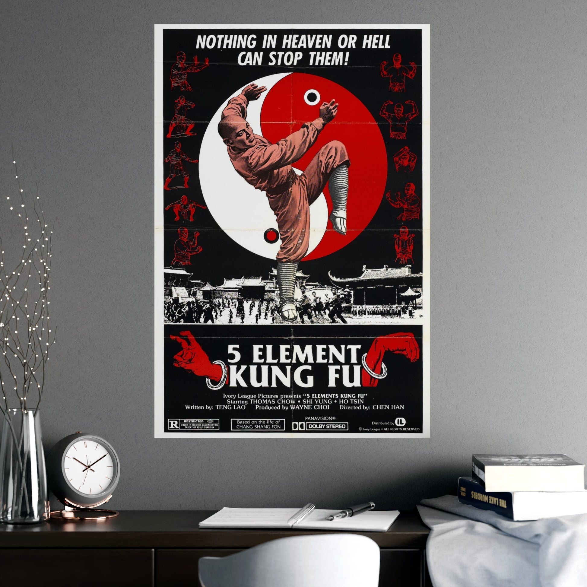 5 ELEMENT KUNG FU 1978 - Paper Movie Poster-The Sticker Space