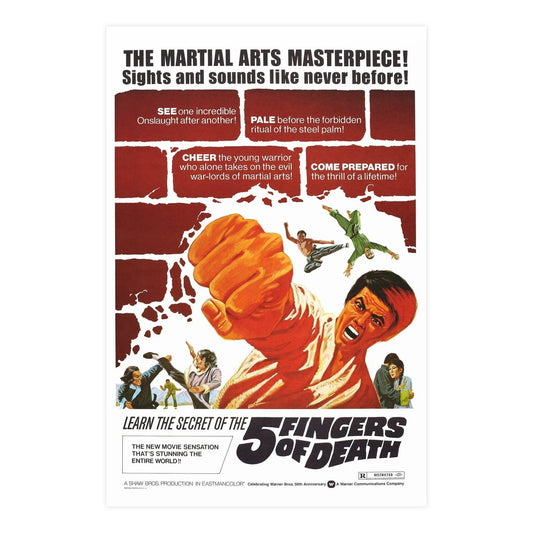 5 FINGERS OF DEATH 1972 - Paper Movie Poster-24″ x 36″ (Vertical)-The Sticker Space