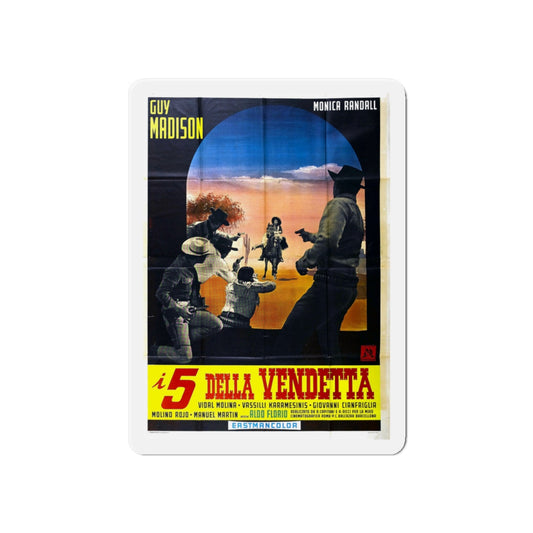 5 FOR REVENGE 1966 Movie Poster - Die-Cut Magnet-6 × 6"-The Sticker Space