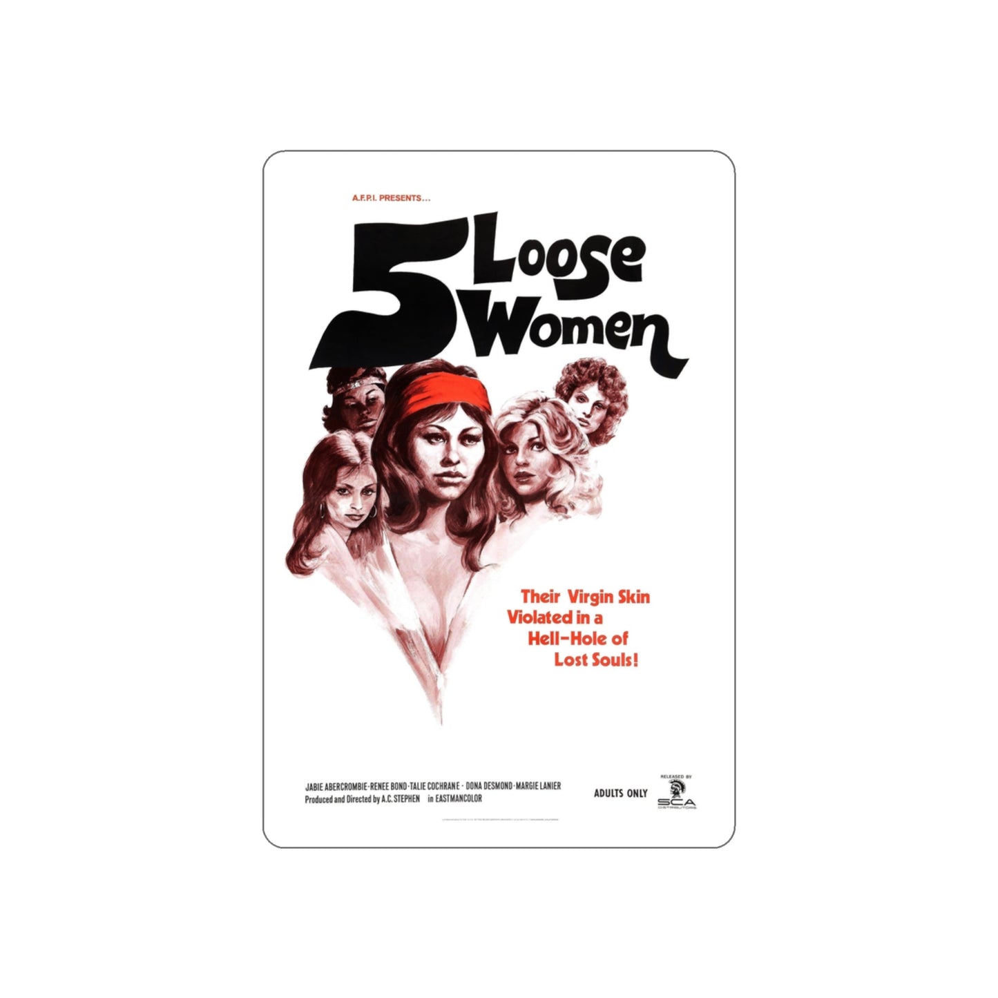 5 LOOSE WOMEN 1974 Movie Poster STICKER Vinyl Die-Cut Decal-3 Inch-The Sticker Space