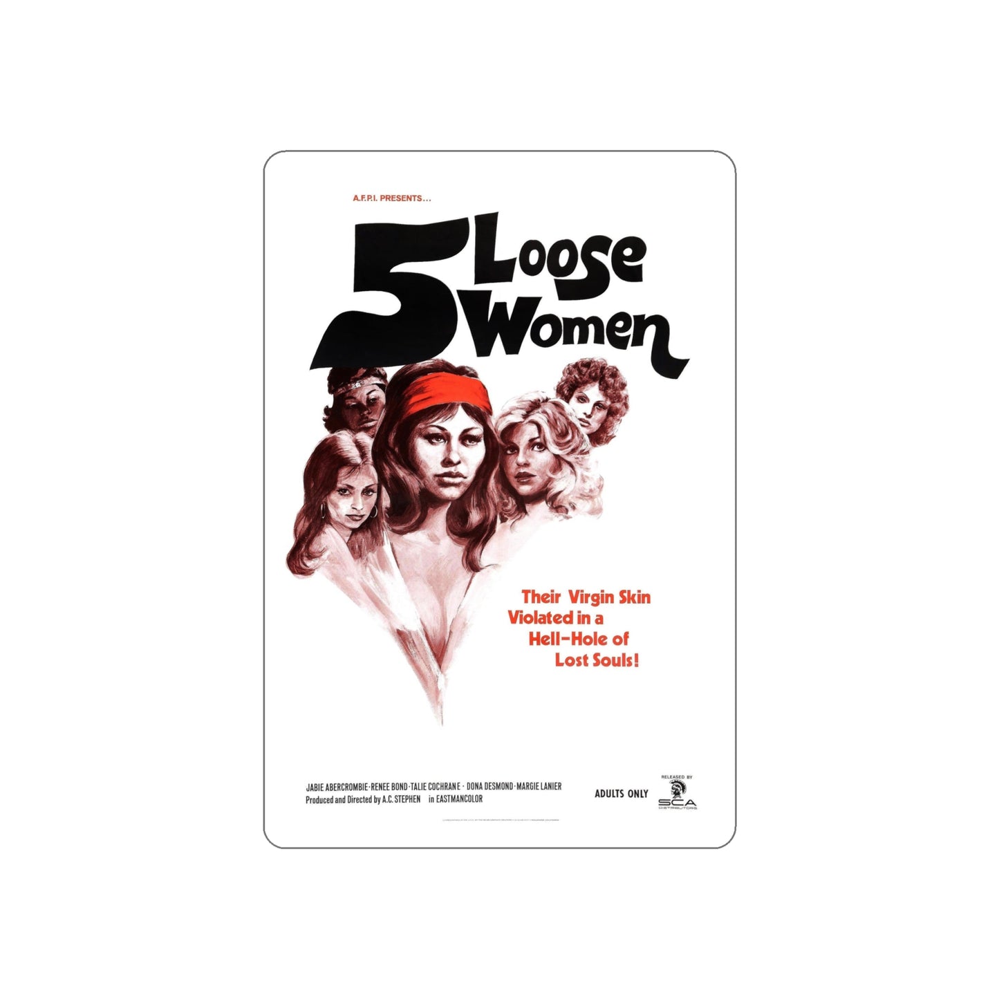 5 LOOSE WOMEN 1974 Movie Poster STICKER Vinyl Die-Cut Decal-6 Inch-The Sticker Space
