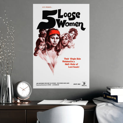 5 LOOSE WOMEN 1974 - Paper Movie Poster-The Sticker Space