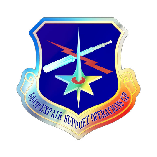 504th Expeditionary Air Support Operations Group (U.S. Air Force) Holographic STICKER Die-Cut Vinyl Decal-6 Inch-The Sticker Space