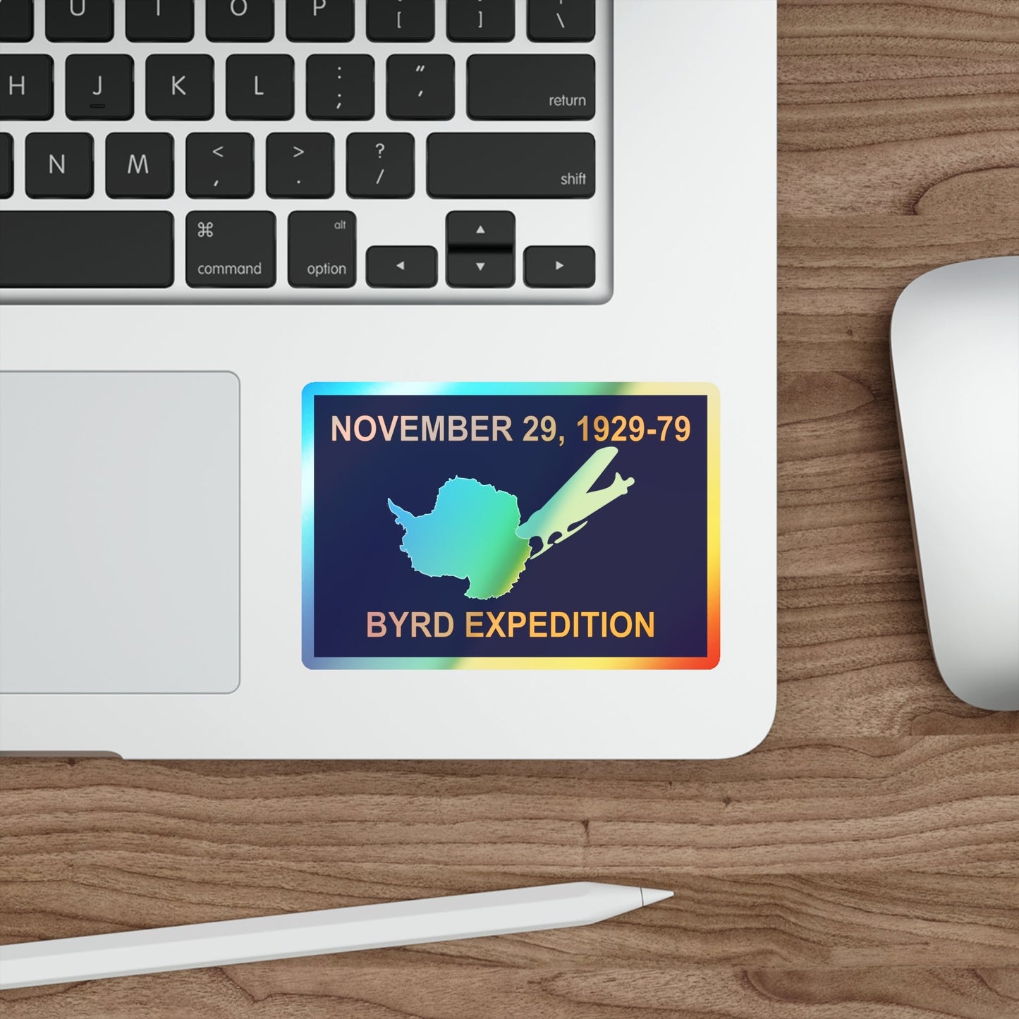 50th Anniversary Commemorative Flag of Byrd's First Antarctic Expedition Holographic STICKER Die-Cut Vinyl Decal-The Sticker Space