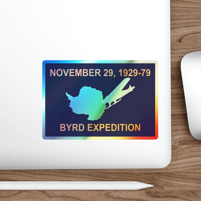 50th Anniversary Commemorative Flag of Byrd's First Antarctic Expedition Holographic STICKER Die-Cut Vinyl Decal-The Sticker Space