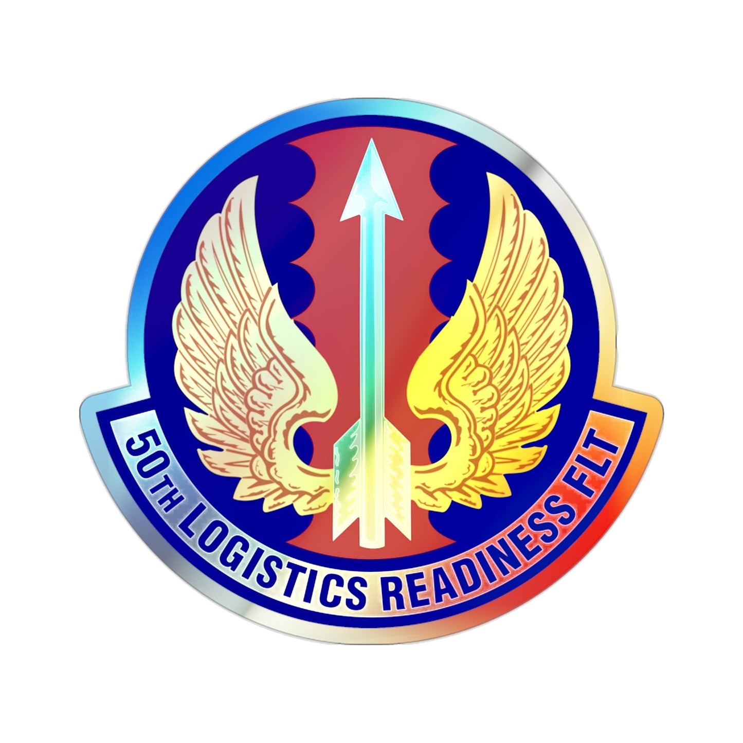 50th Logistics Readiness Flight (U.S. Air Force) Holographic STICKER Die-Cut Vinyl Decal-2 Inch-The Sticker Space
