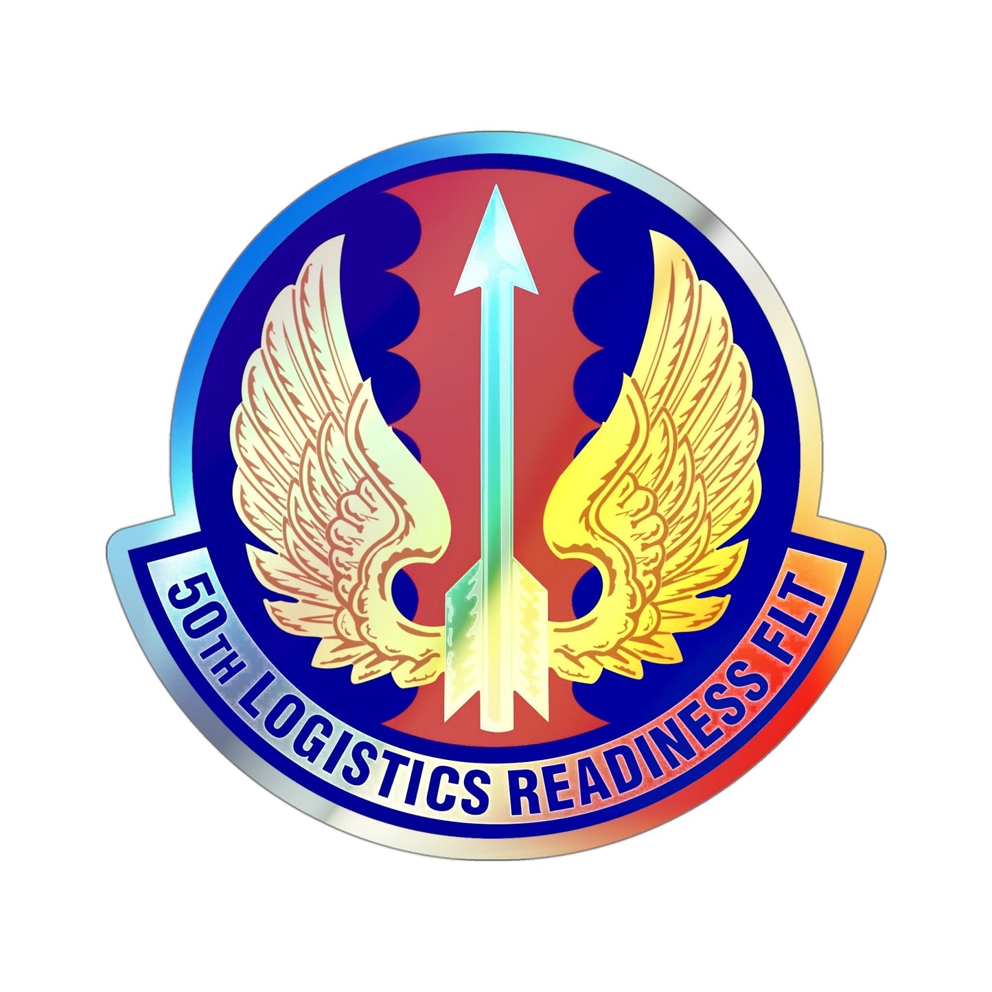 50th Logistics Readiness Flight (U.S. Air Force) Holographic STICKER Die-Cut Vinyl Decal-4 Inch-The Sticker Space