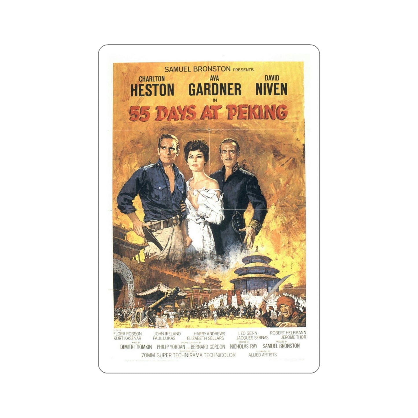 55 Days at Peking 1963 Movie Poster STICKER Vinyl Die-Cut Decal-5 Inch-The Sticker Space