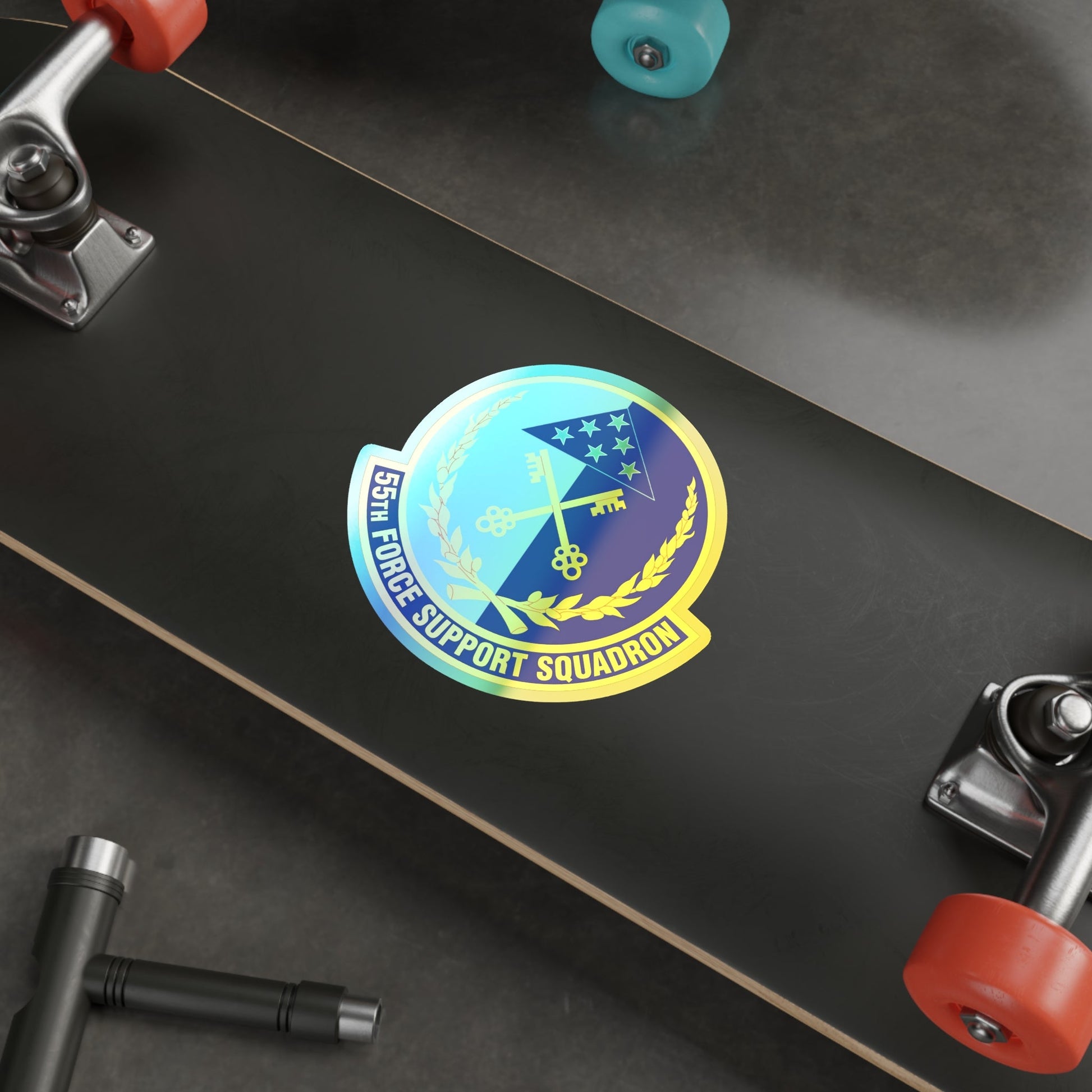 55th Force Support Squadron (U.S. Air Force) Holographic STICKER Die-Cut Vinyl Decal-The Sticker Space