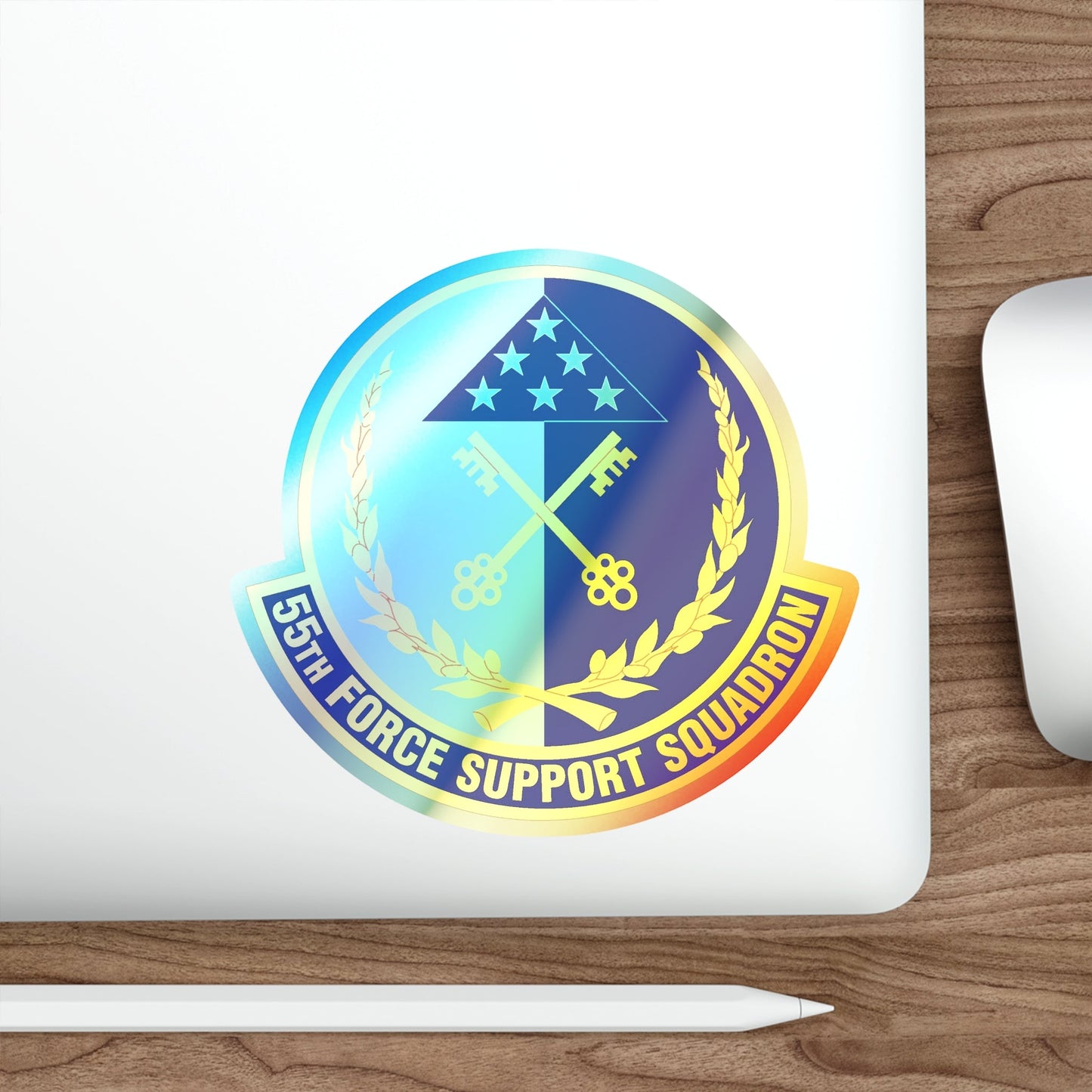 55th Force Support Squadron (U.S. Air Force) Holographic STICKER Die-Cut Vinyl Decal-The Sticker Space