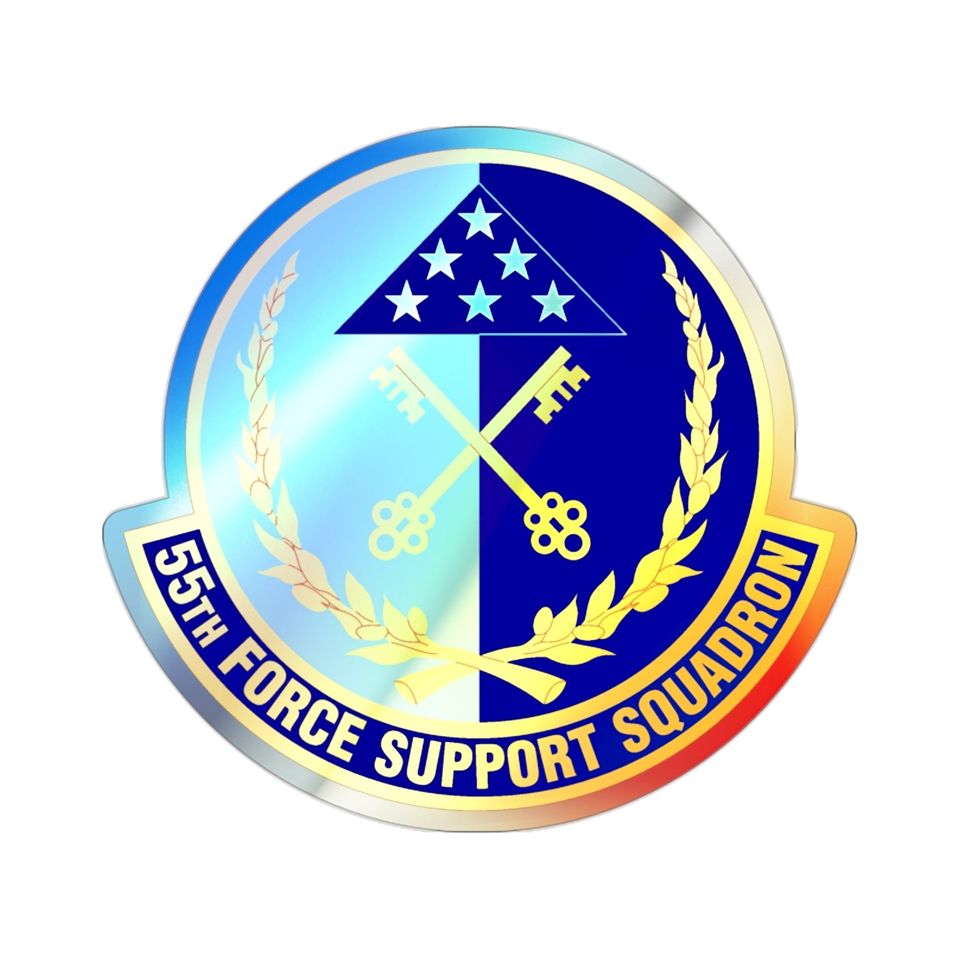 55th Force Support Squadron (U.S. Air Force) Holographic STICKER Die-Cut Vinyl Decal-2 Inch-The Sticker Space
