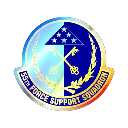 55th Force Support Squadron (U.S. Air Force) Holographic STICKER Die-Cut Vinyl Decal-5 Inch-The Sticker Space