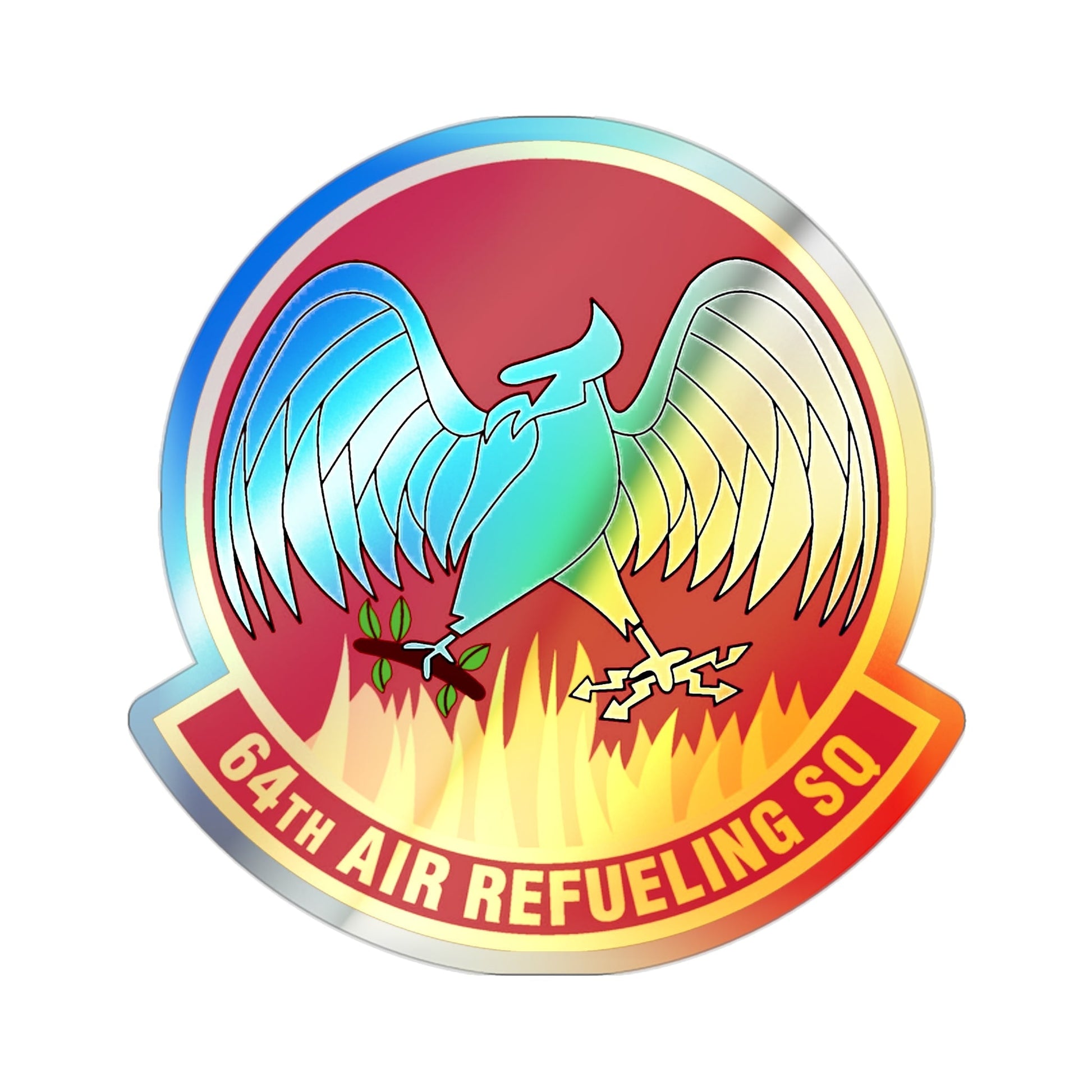 64th Air Refueling Squadron (U.S. Air Force) Holographic STICKER Die-Cut Vinyl Decal-2 Inch-The Sticker Space