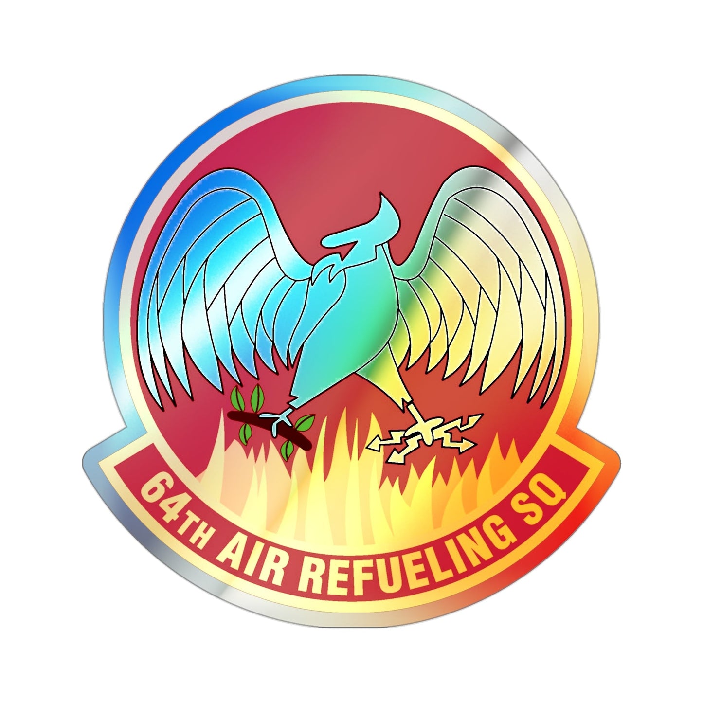 64th Air Refueling Squadron (U.S. Air Force) Holographic STICKER Die-Cut Vinyl Decal-3 Inch-The Sticker Space