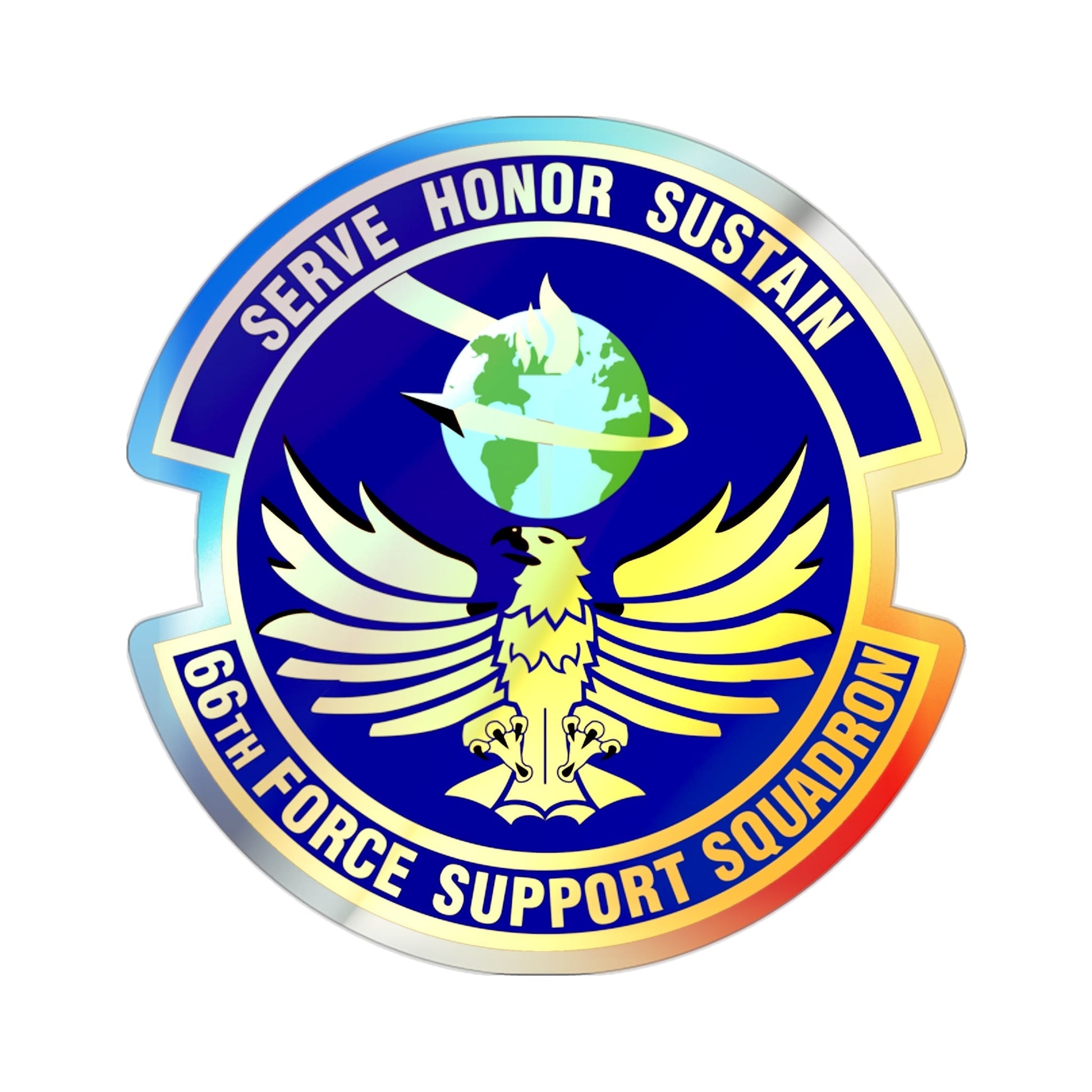 66th Force Support Squadron (U.S. Air Force) Holographic STICKER Die-Cut Vinyl Decal-2 Inch-The Sticker Space