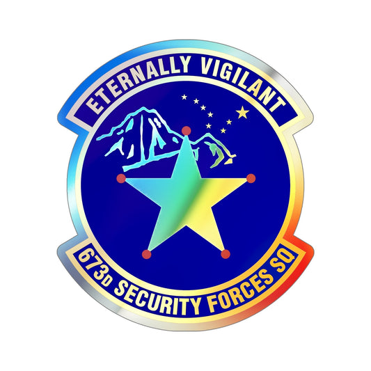 673 Security Forces Squadron PACAF (U.S. Air Force) Holographic STICKER Die-Cut Vinyl Decal-6 Inch-The Sticker Space