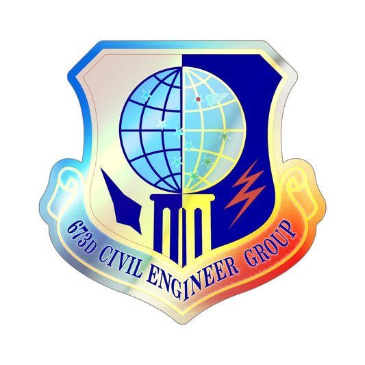 673d Civil Engineer Group (U.S. Air Force) Holographic STICKER Die-Cut Vinyl Decal-6 Inch-The Sticker Space