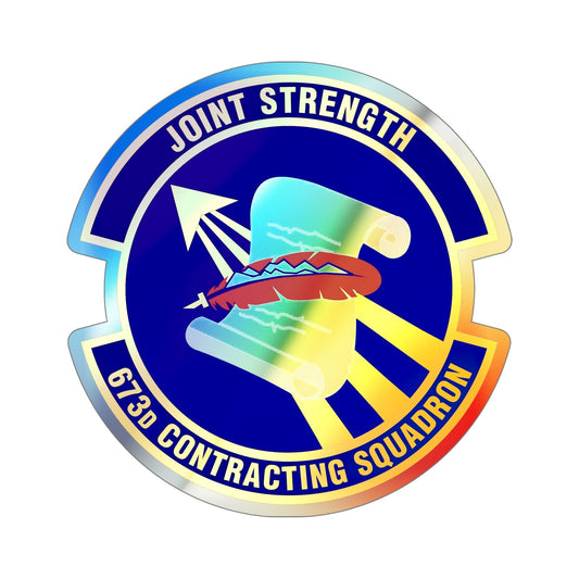 673d Contracting Squadron (U.S. Air Force) Holographic STICKER Die-Cut Vinyl Decal-6 Inch-The Sticker Space