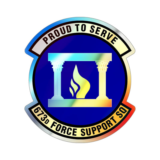 673d Force Support Squadron (U.S. Air Force) Holographic STICKER Die-Cut Vinyl Decal-6 Inch-The Sticker Space