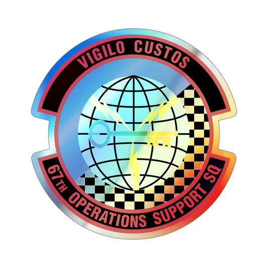 67th Operations Support Squadron (U.S. Air Force) Holographic STICKER Die-Cut Vinyl Decal-6 Inch-The Sticker Space