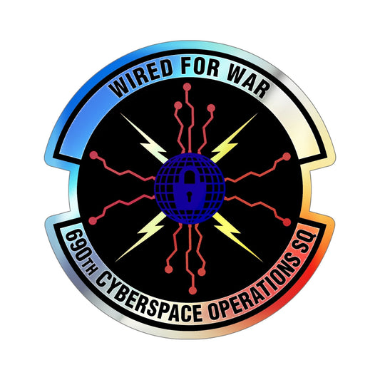 690 Cyberspace Operations Squadron AFSPC (U.S. Air Force) Holographic STICKER Die-Cut Vinyl Decal-6 Inch-The Sticker Space