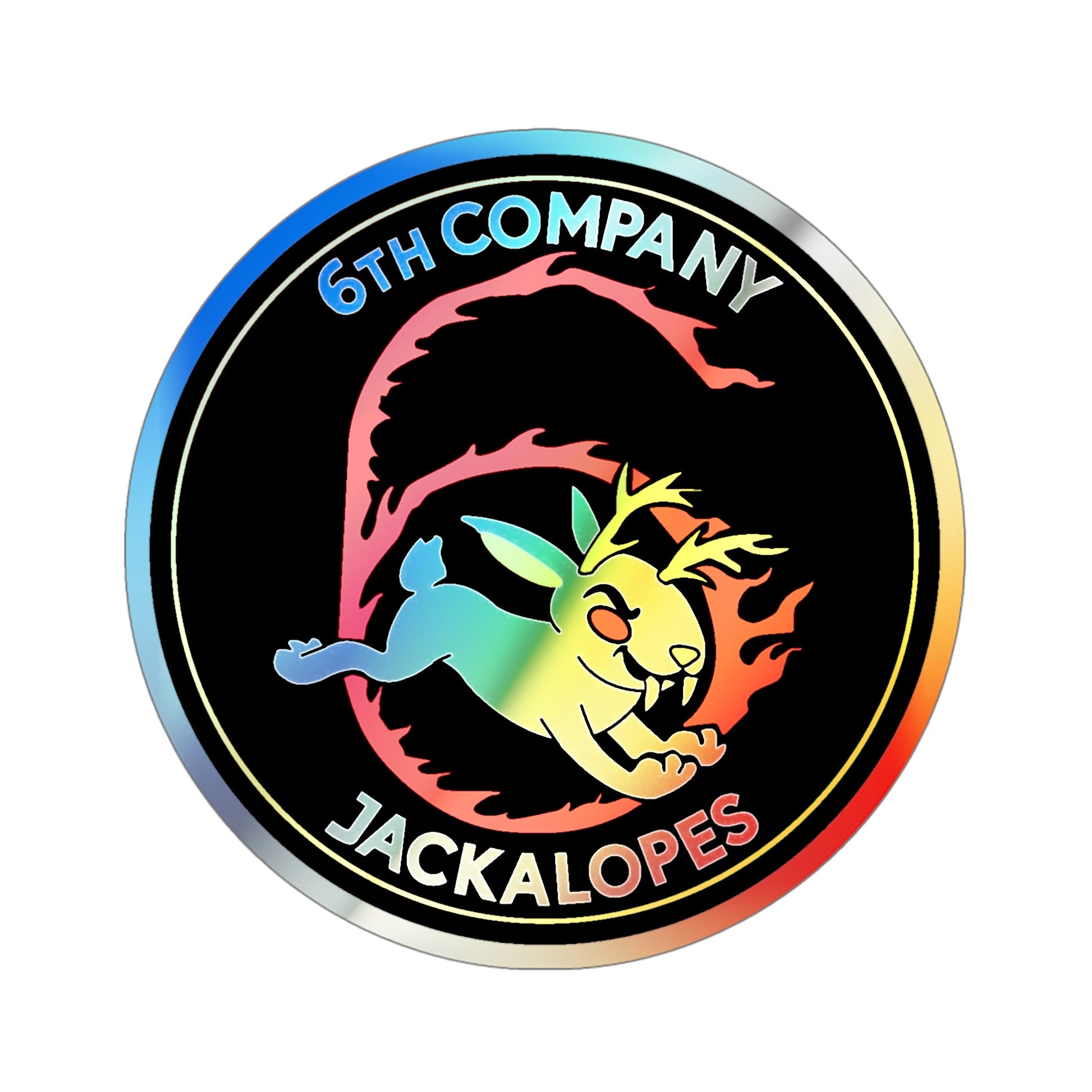 6TH COMPANY JACKALOPES (U.S. Navy) Holographic STICKER Die-Cut Vinyl Decal-5 Inch-The Sticker Space