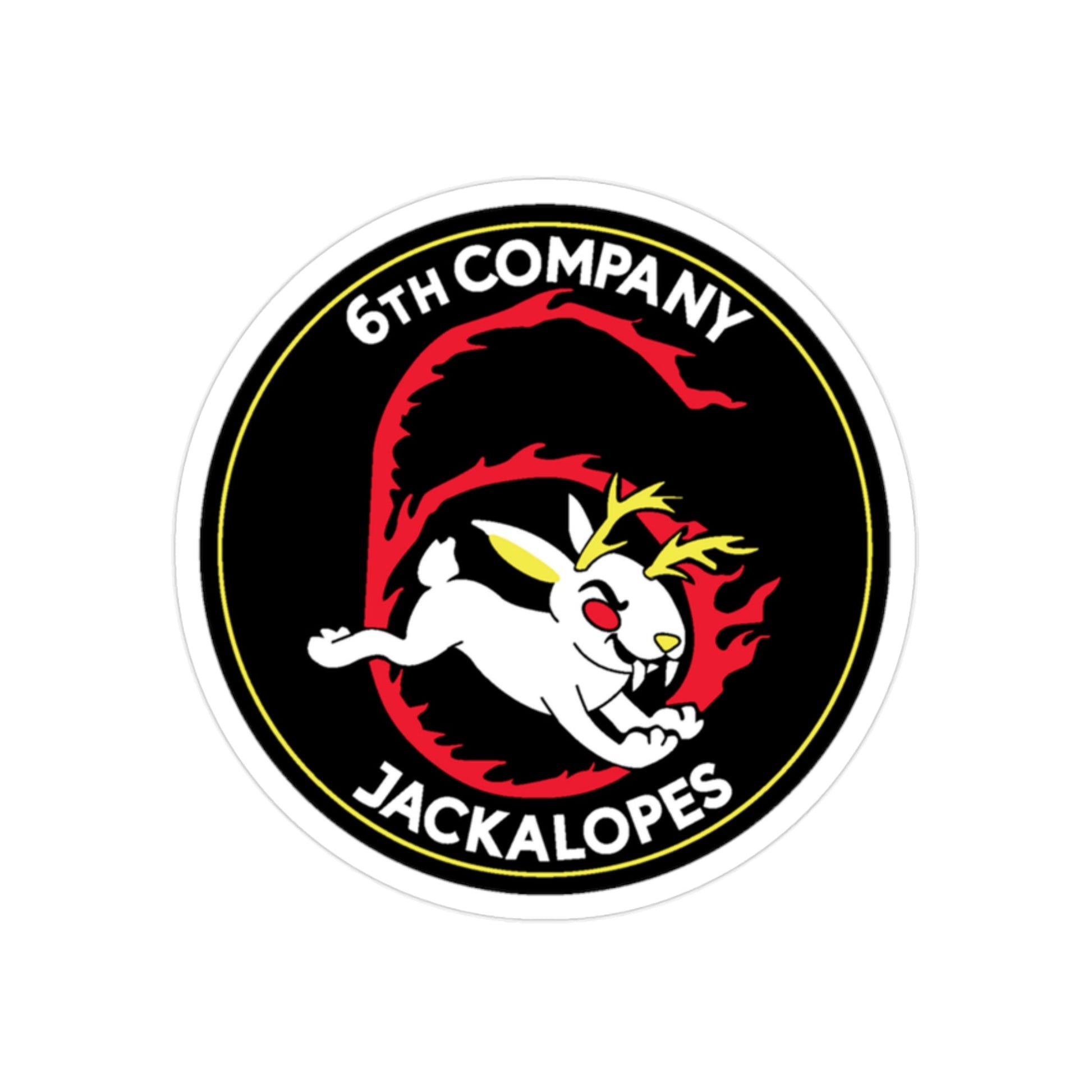 6TH COMPANY JACKALOPES (U.S. Navy) Transparent STICKER Die-Cut Vinyl Decal-2 Inch-The Sticker Space