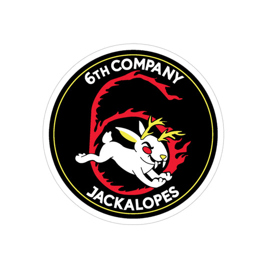 6TH COMPANY JACKALOPES (U.S. Navy) Transparent STICKER Die-Cut Vinyl Decal-6 Inch-The Sticker Space