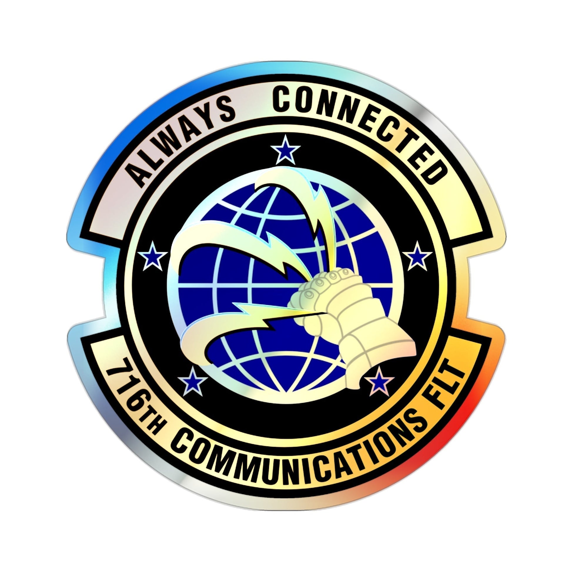 716th Communications Flight (U.S. Air Force) Holographic STICKER Die-Cut Vinyl Decal-2 Inch-The Sticker Space