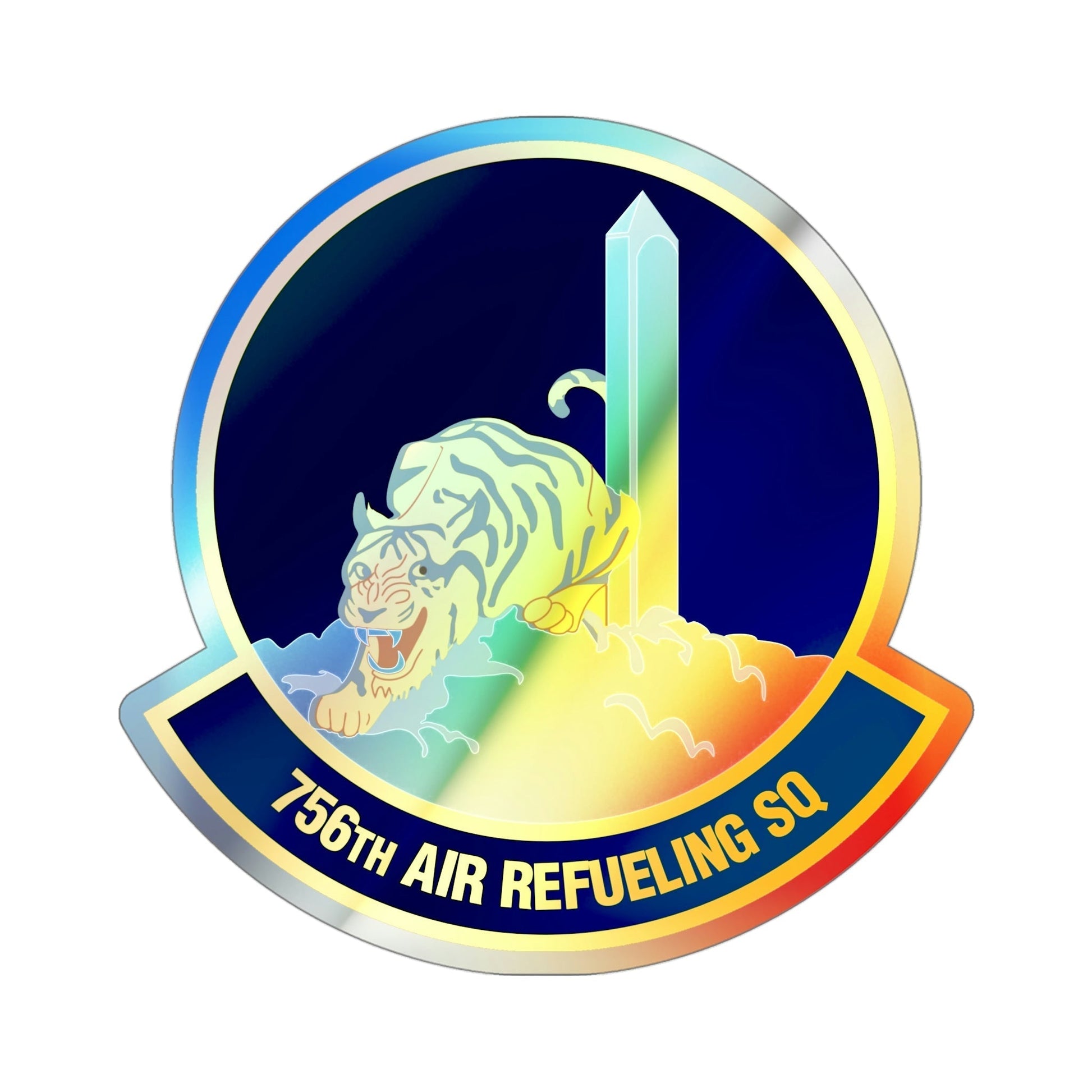 756 Air Refueling Squadron AFRC (U.S. Air Force) Holographic STICKER Die-Cut Vinyl Decal-4 Inch-The Sticker Space
