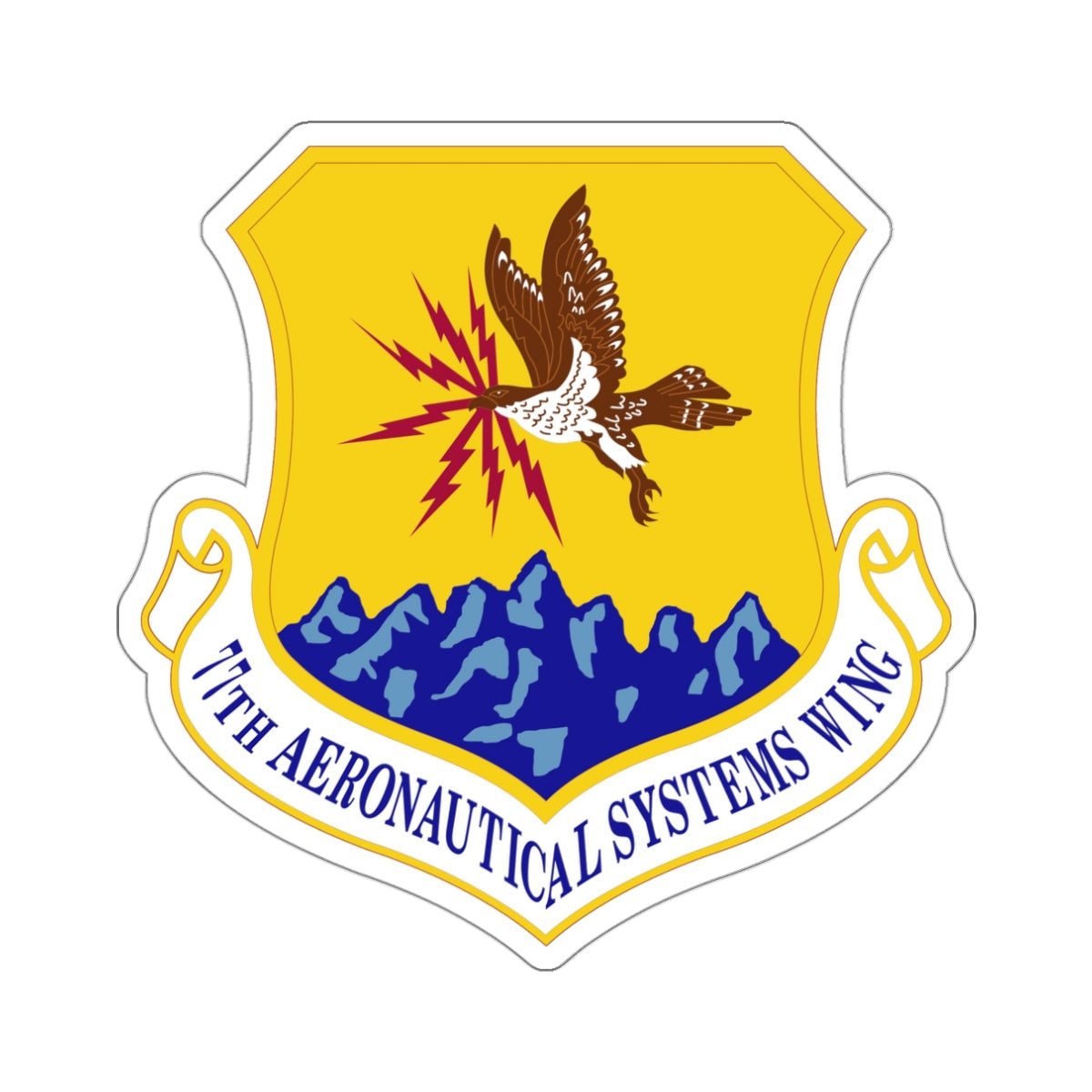 77th Aeronautical Systems Wing (U.S. Air Force) STICKER Vinyl Die-Cut Decal-White-The Sticker Space