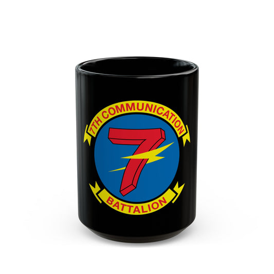 7th Communication Battalion (USMC) Black Coffee Mug-15oz-The Sticker Space