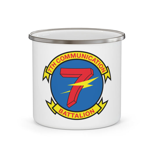 7th Communication Battalion (USMC) Enamel Mug-12oz-The Sticker Space
