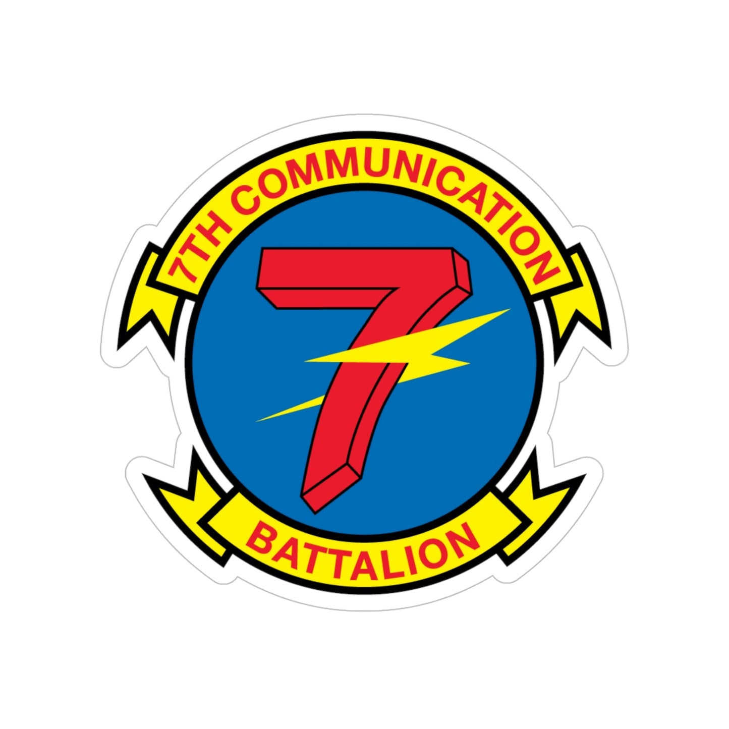 7th Communication Battalion (USMC) Transparent STICKER Die-Cut Vinyl Decal-5 Inch-The Sticker Space