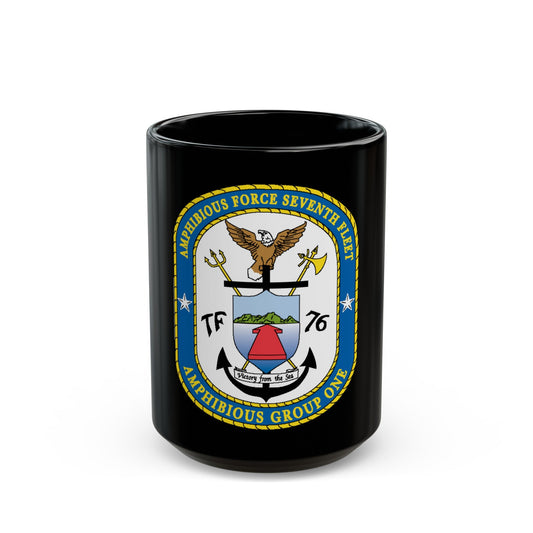 7th Fleet Amphibious Force (U.S. Navy) Black Coffee Mug-15oz-The Sticker Space