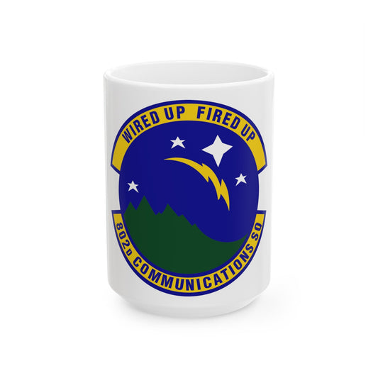 802d Communications Squadron (U.S. Air Force) White Coffee Mug-15oz-The Sticker Space