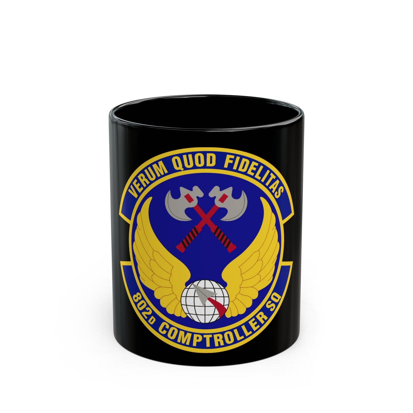 802d Comptroller Squadron (U.S. Air Force) Black Coffee Mug-11oz-The Sticker Space