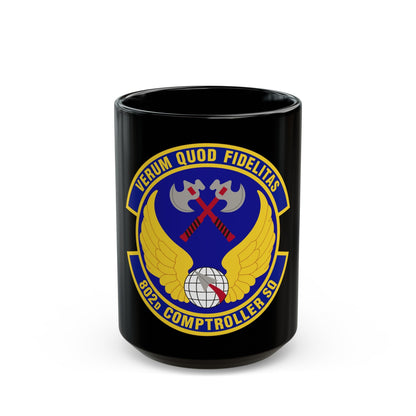 802d Comptroller Squadron (U.S. Air Force) Black Coffee Mug-15oz-The Sticker Space