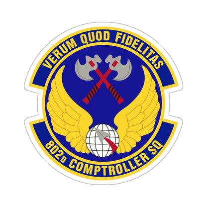 802d Comptroller Squadron (U.S. Air Force) STICKER Vinyl Die-Cut Decal-4 Inch-The Sticker Space