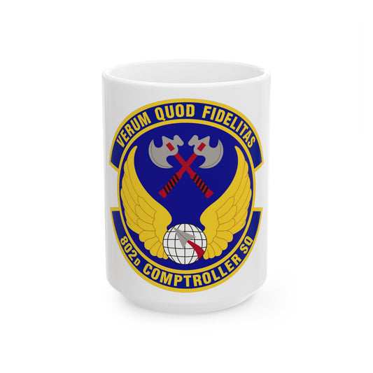 802d Comptroller Squadron (U.S. Air Force) White Coffee Mug-15oz-The Sticker Space