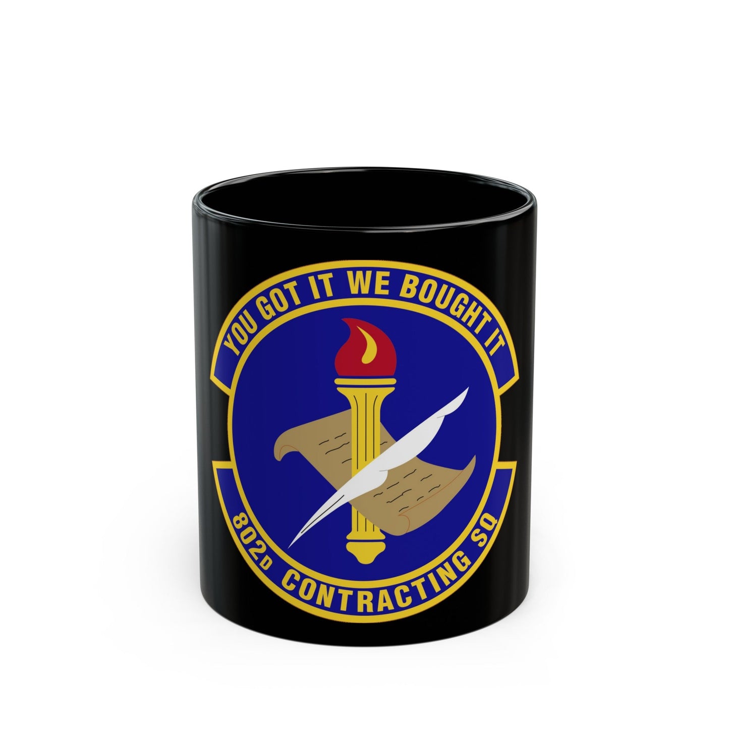 802d Contracting Squadron (U.S. Air Force) Black Coffee Mug-11oz-The Sticker Space